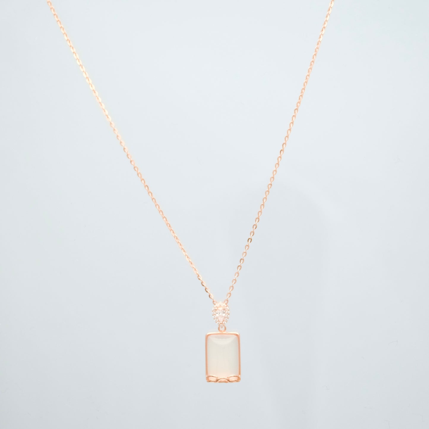 Square White Jade Necklace