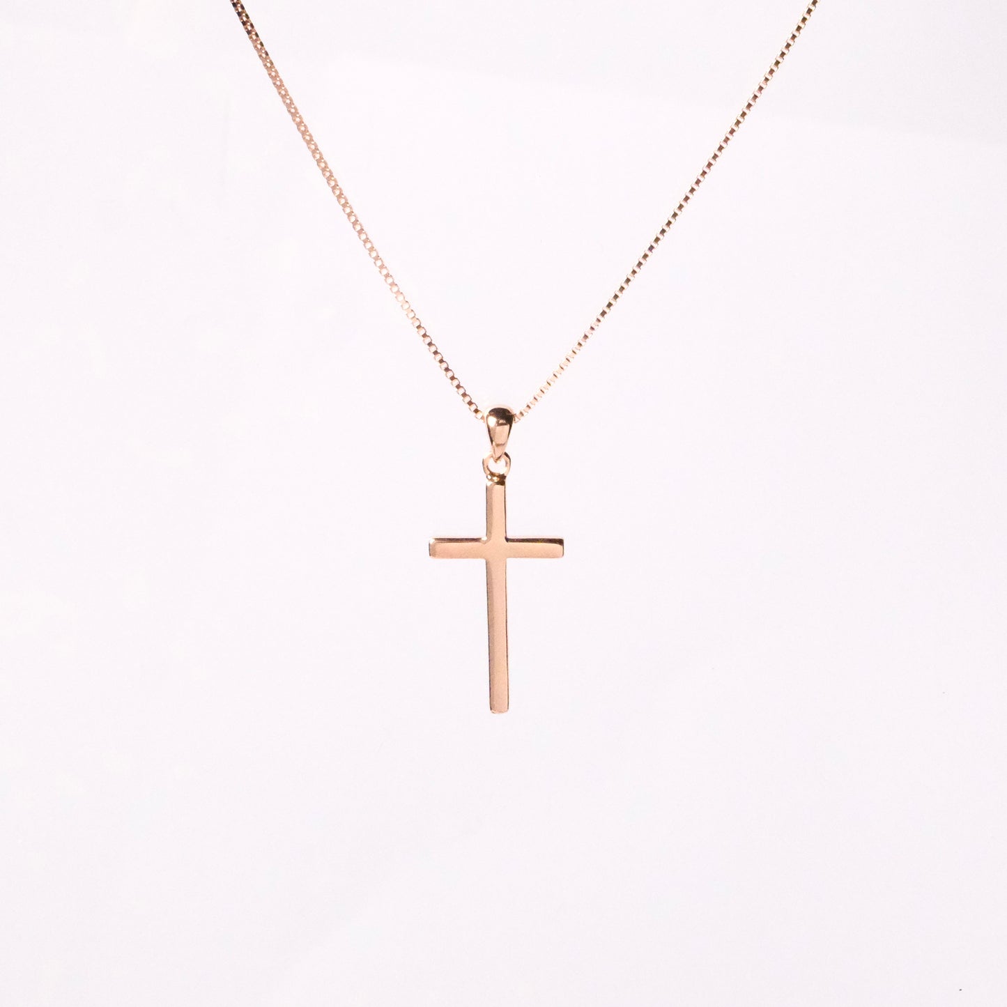 Rose Sterling Silver Cross Pendant