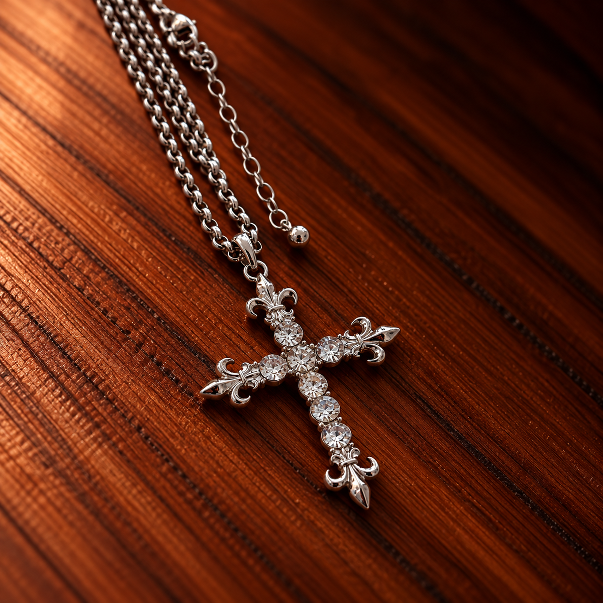 Fleur de Lumière Cross Necklace