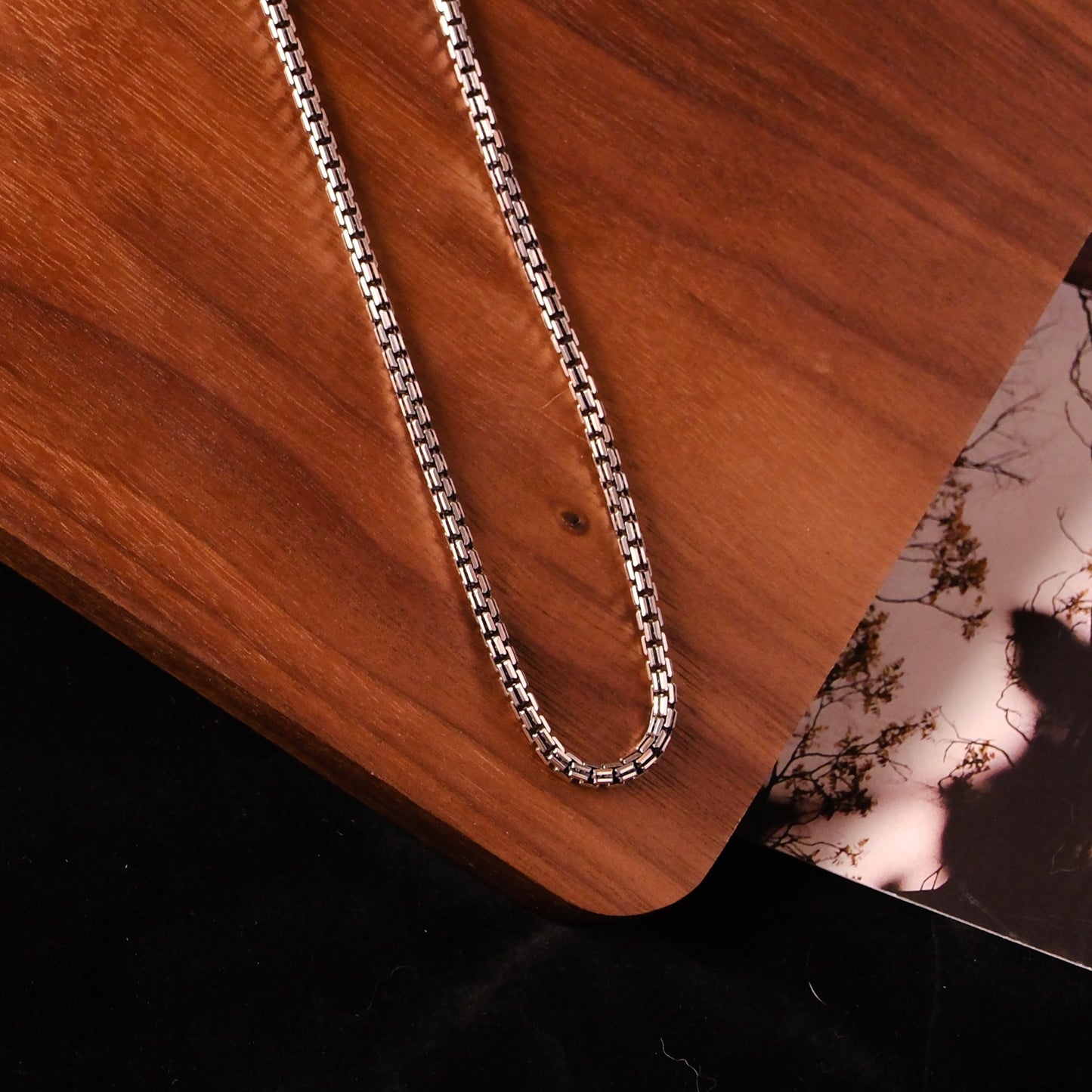 Serpent Skin Silver Man Chain