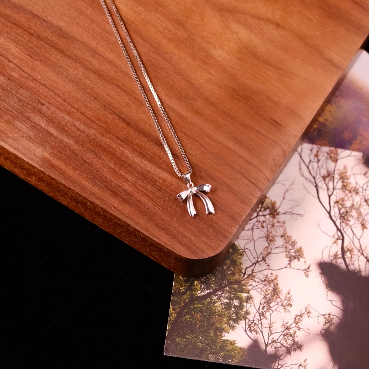 925 Sterling Silver Ribbon Necklace