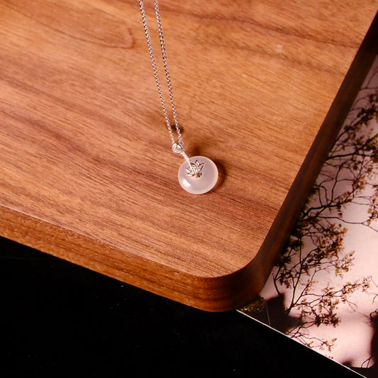 White Jade Silver Whisper Pendant