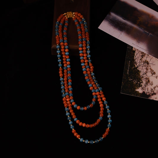 Egyptian-Style Cat’s Eye Gemstone Necklace