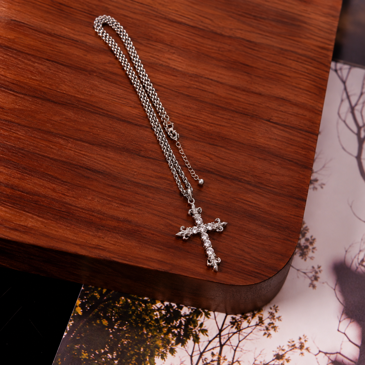Fleur de Lumière Cross Necklace