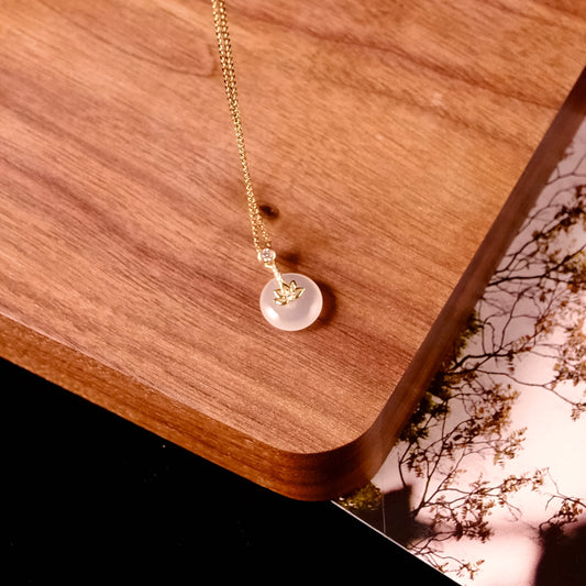White Jade Gold plated Neckalce